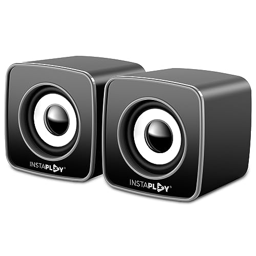 INSTAPLAY Insta Duo 2.0 Multimedia Speaker System Powerful Stereo Sound with Aux Connectivity,USB Powered and Volume Control Supports Laptop/PC/Projector/Tablet/Cellphone