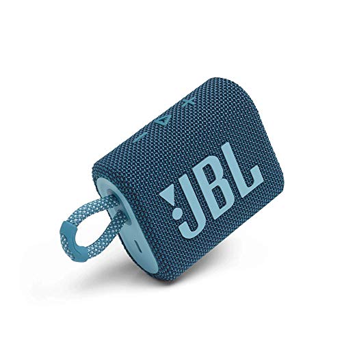 JBL Go 3, Wireless Ultra Portable Bluetooth Speaker, Pro Sound, Vibrant Colors with Rugged Fabric Design, Waterproof, Type C (Without Mic, Blue)