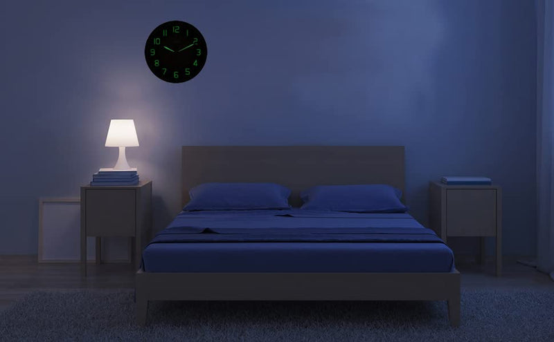 Ajanta Night Glow Radium Plastic Wall Clock (310 x 44 x 310 mm, Pearl White)