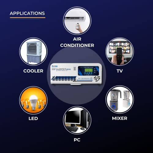 Genus Challenger 1200 Pure Sine Wave 900VA 12 Volt Single Battery Inverter UPS for Home, Office and Shops with Unique Battery Revival Mode