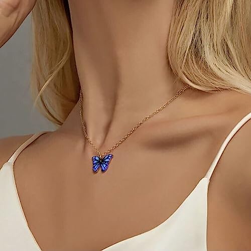 Shining Diva Fashion 5 Pcs Latest Stylish Butterfly Jewellery Necklace Set for Women Pendant Necklace Gifts for Girls (15200np)