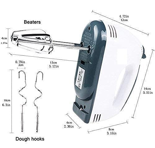 ElevatePro Powerful 260 Watt Motor 7 Speed Control + Turbo Hand Blender Egg Beater Dough Hooks And Strip Beater Attachments (Multicolor)