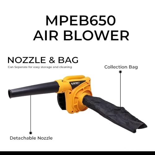 MAF PRO MPEB650, 650W Variable Speed Electric Air Blower with Dust Bag for Home/Office/Car/Pc/Computer Dust/Garage/Patio/Garden Leaf/Trash Cleaning (4.2 m3/min, 16000 RPM)