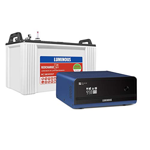 Luminous Inverter & Battery Combo for Home, Office & Shops (Zelio+ 1100 Pure Sine Wave Inverter, RC 18000ST 150 Ah Tall Tubular Battery)