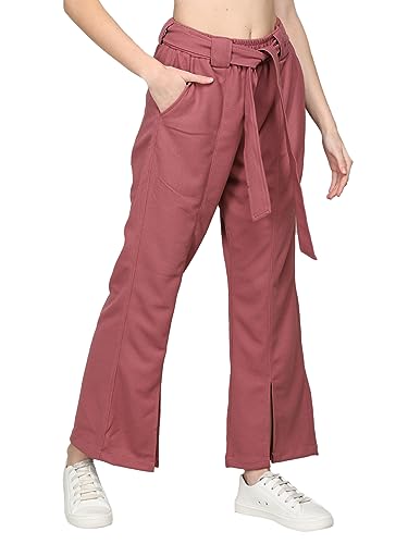 CHKOKKO Women's Track Pant Workout Running Lower Plum XXL