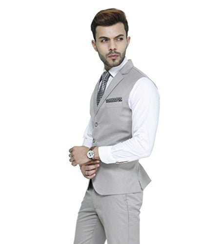 MANQ Men's Single Breast Three Button Slim Fit Formal/Party Waist coat (S6)