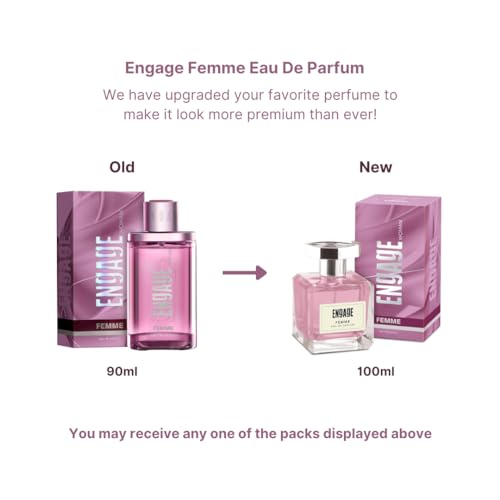 Engage Femme Eau De Parfum for Women, Citrus and Floral, Skin Friendly and Long Lasting, 90ml