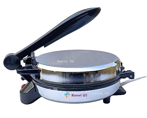 Elixxeton US Roti Maker Electric Automatic | chapati Maker Electric Automatic | Roti Maker Non Stick PTEE Coating Roti/khakhra/Paratha Maker - Stainless Steel Body||RF54