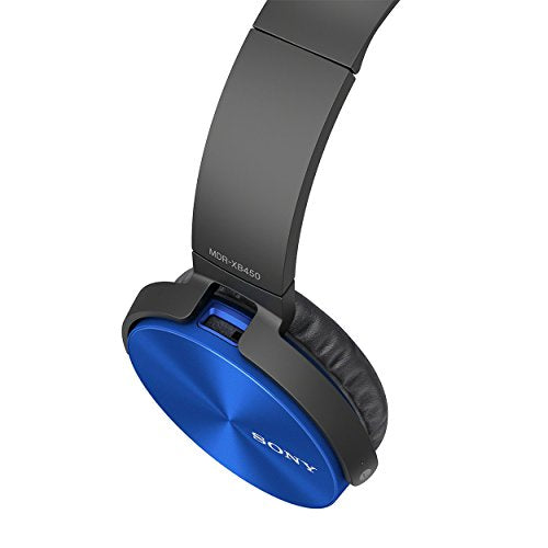 Sony Extra Bass MDR-XB450AP On-Ear Wired Headphones with Mic (Blue)