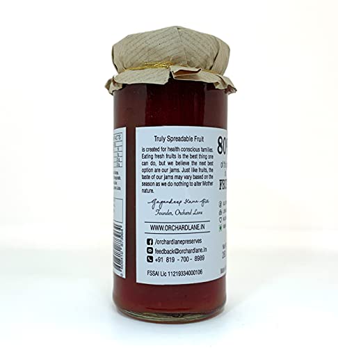 Orchard Lane Highest fruit content Mixed Fruit jam- LOW SUGAR | No Artificial Colours or Preservatives | Only 13 calories a serving | HEALTHY JAM for kids 280 gm