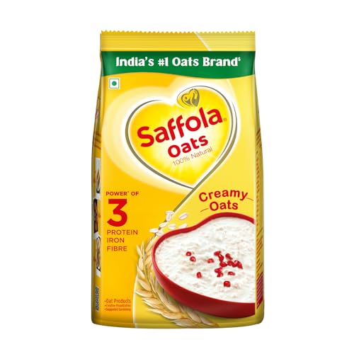 Saffola Oats | Rolled Oats | Delicious Creamy Oats | 100% Natural | High Protein & Fibre | Healthy Cereal for weight loss | 1Kg