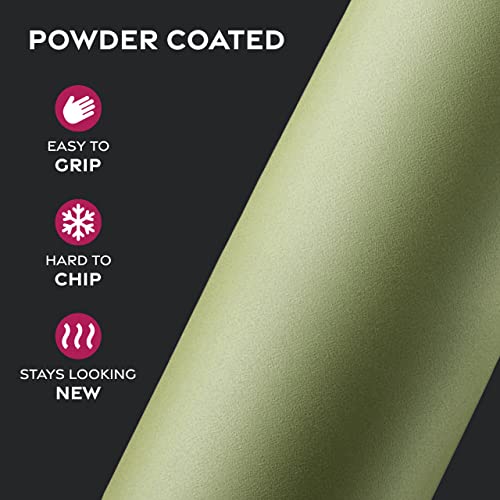 FineDine Triple Insulated Stainless Steel Water Bottle with Straw Lid - Flip Top Lid - Wide Mouth Cap Insulated Water Bottles, Keeps Hot and Cold 750ml Army Green