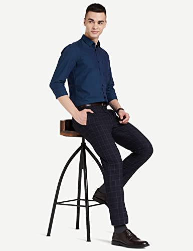 Amazon Brand - Symbol Men's Black Slim Formal Shirt (AW17MFS45_Navy 2 40)