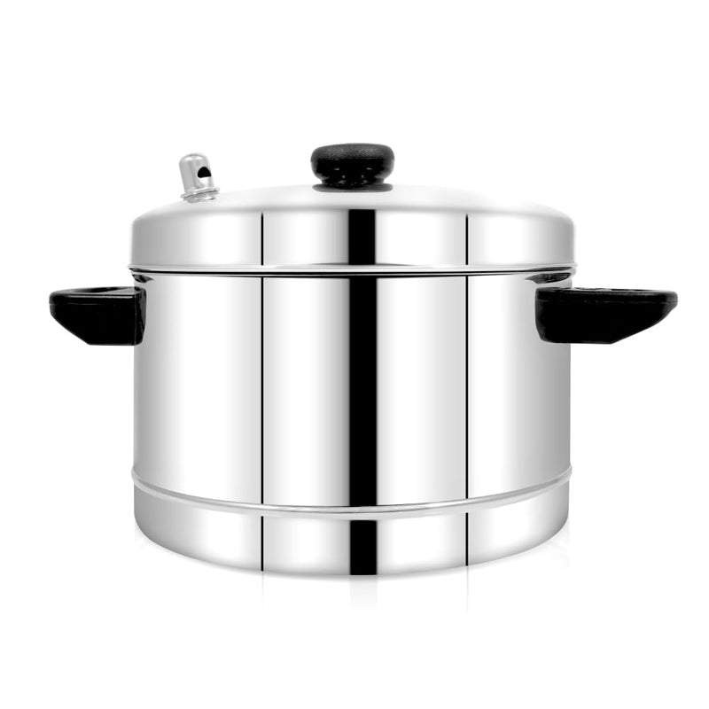 Pigeon Classic Stainless Steel Idly Cooker Pot | Idli Pot compatible with Induction and Gas Stove | Steel Idli Maker with Silver Lid - 4 Plates (for 12 Idlies)