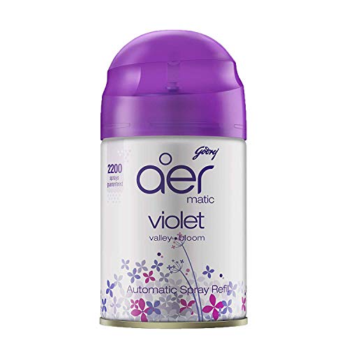 Godrej aer Matic Refill - Automatic Room Fresheners | Violet Valley Bloom | 2200 Sprays Guaranteed | Lasts up to 60 days (225ml)