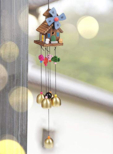 TIMESETL Wood Coper Wind Chime for Home Bedroom Balcony Garden Etc.. for (Decorate Item)