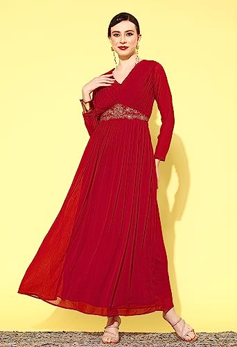 Buy Shasmi Women's Georgette Digital Printed Maxi Dress for Women