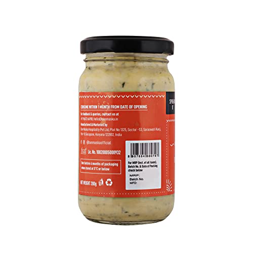 Bun Maska Garlic & Fresh Herbs Butter | Made with Fresh Ingredients and No Artificial color | Use it as a spread on Toast or cook veggies and meats | Healthy | Seasoned with Garlic and Herbs (200g)