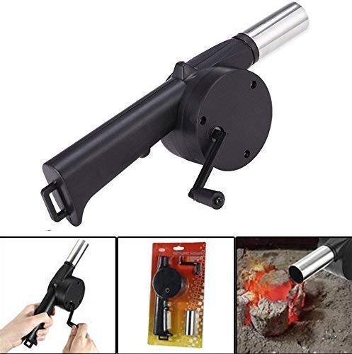 WOX MOX Outdoor Cooking Hand Crank Powered Barbecue BBQ Fan Air Blower,Manual Handy Mini Barbecue Air Blower Fan For BBQ Grill Foods