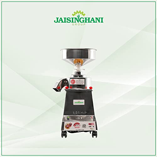 Jaisinghani Group Fully Automatic Domestic Flour Mill Atta Chakki for Domestic use Ghar Ghanti Flour Mill for Masala, Grains Grinder & Pulses (1.25 HP Square Atta Chakki)