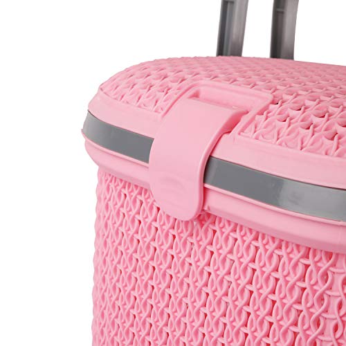 CELLO Knits Style Plastic Basket (Pink), Rectangular