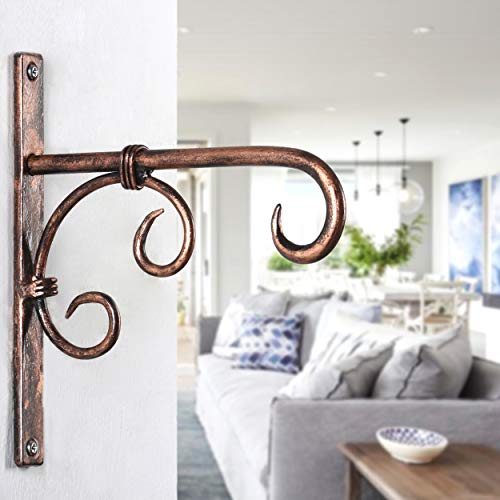 Wood Art Store Metal Wall Bracket for Bird Feeders & Houses Planters Lanterns Wind Chimes Hanging Baskets Ornaments String Lights