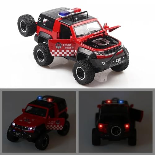 DEUSON ECOM Alloy 1:32 Jeep Police Car Diecast Metal Car Pullback Metal Die Cast Car Pull Back Toy car with Openable Doors & Light, Music Boys Gifts Toys for Kids