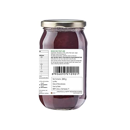 Bhuira | All Natural Jam Mixed Red Fruit | No Added preservatives | No Artificial Color Added|240g | Pack of 1