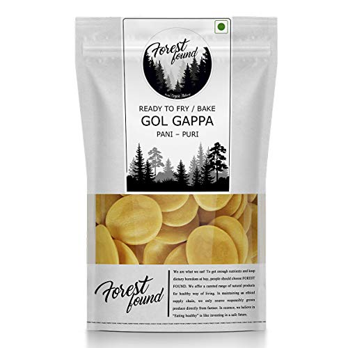 Forest Found Ready to Fry Dry Atta Golgappa, Pani Puri Papad / Puchka / Gupchup Packet (900 Gram) | with Free Pani Masala Mix
