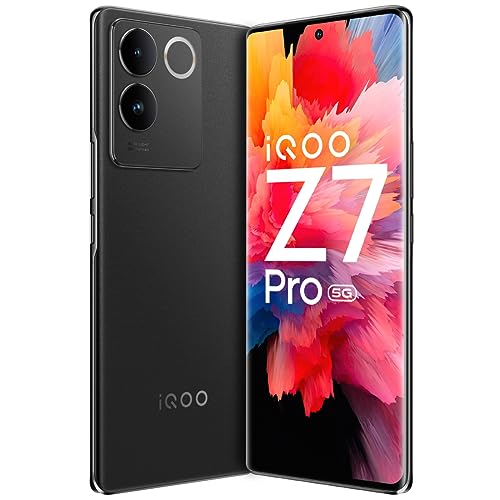 iQOO Z7 Pro 5G (Graphite Matte, 8GB RAM, 128GB Storage) | 3D Curved AMOLED Display | 4nm MediaTek Dimesity 7200 5G Processor | 64MP Aura Light OIS Camera | Segment's Slimmest & Lightest Smartphone