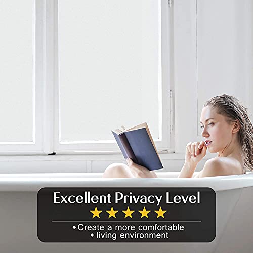 ELECSA Frosted Home Office Films Privacy Window Stickers Self Static Cling Vinyl Glass Film Decorations for Bathroom Office Meeting Room (24 X 48 Inch dot)