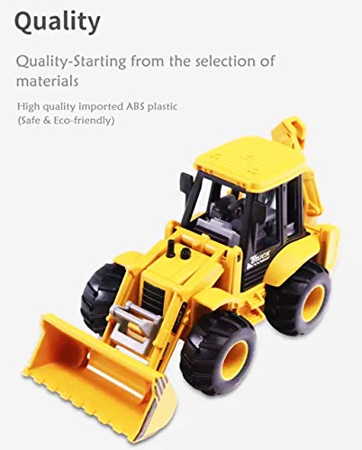 Brand Conquer Plastic Construction Realistic Engineer Vehicle Pushdozer Excavator Bulldozer Construction Toys Truck Machine for Kids Yellow