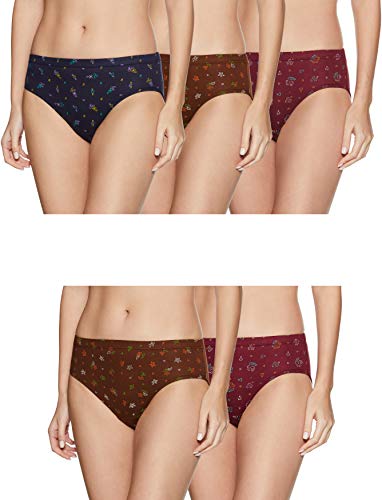 Rupa Women Cotton Panty Pack of 5 (RJNJNPAS5PXX15090_Assorted Printed_90cm_Multicolor_90 Cm)
