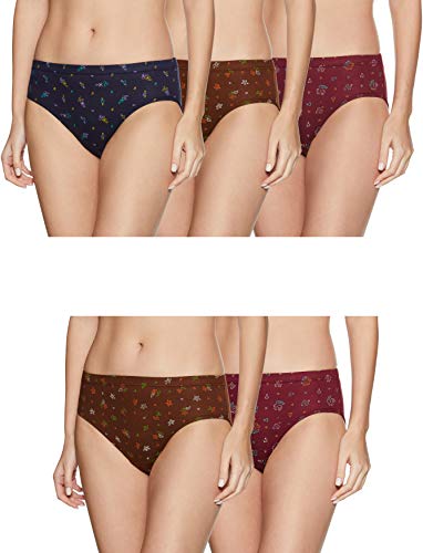 Rupa Women Cotton Panty (Pack of 5) (RJNJNPAS5PXX15100_Assorted Printed_100cm_Multicolor_100Cm)