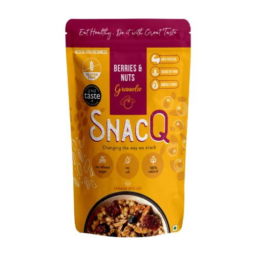 SnacQ Berries & Nuts Granola (350 Grams (Pack of 1))