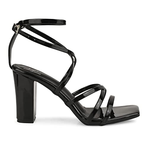Froh Feet Casual Block Heel Black Sandals Comfortable For Womens & Girls