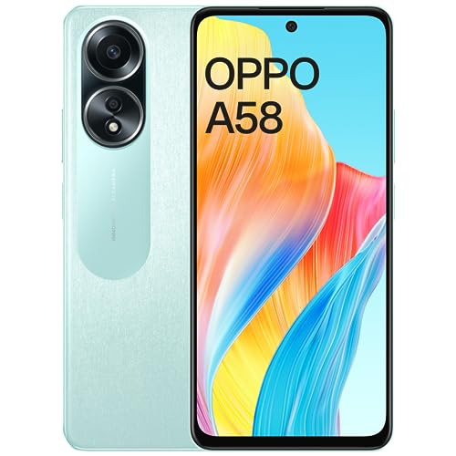 OPPO A58 (Dazzling Green, 6GB RAM, 128GB Storage) | 5000 mAh Battery and 33W SUPERVOOC | 6.72" FHD+ Punch Hole Display | Dual Stereo Speakers with No Cost EMI/Additional Exchange Offers
