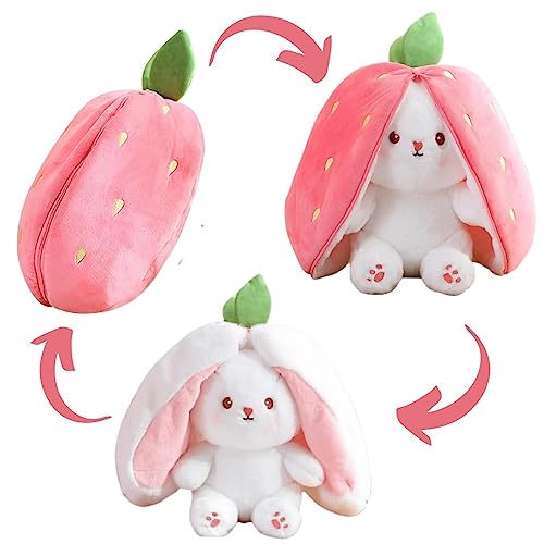 SCOOBA Reversible Rabbit Strawberry Stuffed Toy Small 25cm