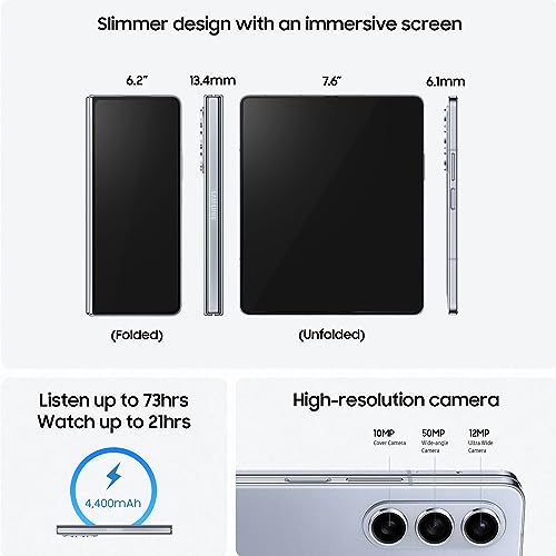 Samsung Galaxy Z Fold5 5G (ICY Blue, 12GB RAM, 256GB Storage)