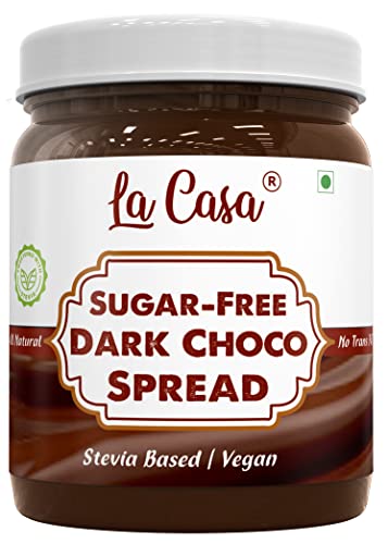 La Casa Sugar-Free Dark Chocolate Spread | Stevia Based | All Natural | Product of India | 350g |