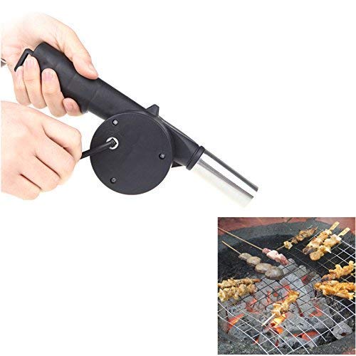 WOX MOX Outdoor Cooking Hand Crank Powered Barbecue BBQ Fan Air Blower,Manual Handy Mini Barbecue Air Blower Fan For BBQ Grill Foods