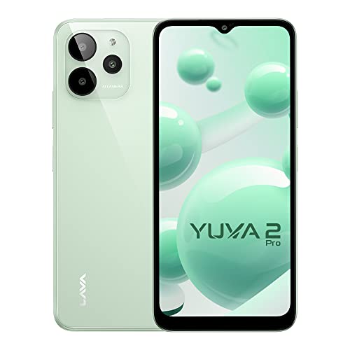 Lava Yuva 2 Pro (Glass Green, 4GB RAM, 64GB Storage)| 2.3 Ghz Octa Core Helio G37| 13 MP AI Triple Camera |Fingerprint Sensor| 5000 mAh Battery| Upto 7GB Expandable RAM