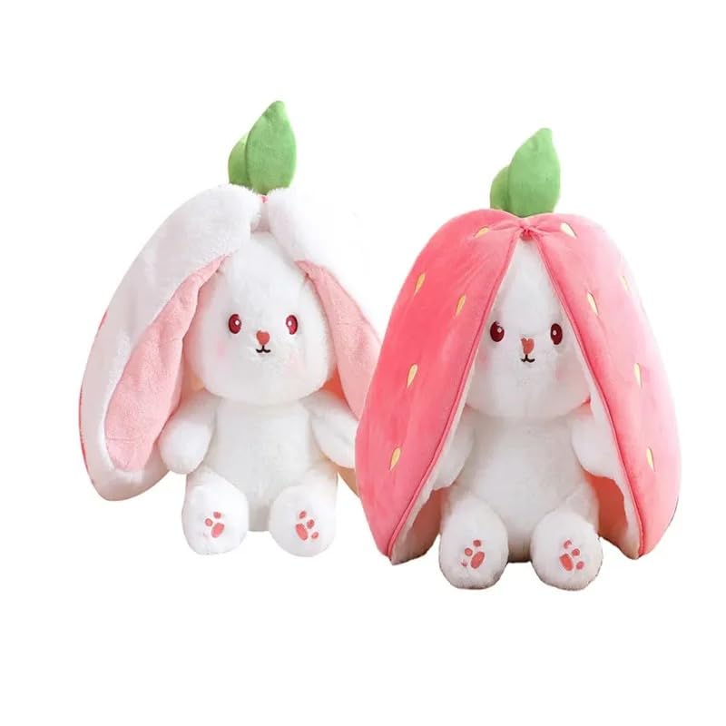 SCOOBA Reversible Rabbit Strawberry Stuffed Toy Small 25cm