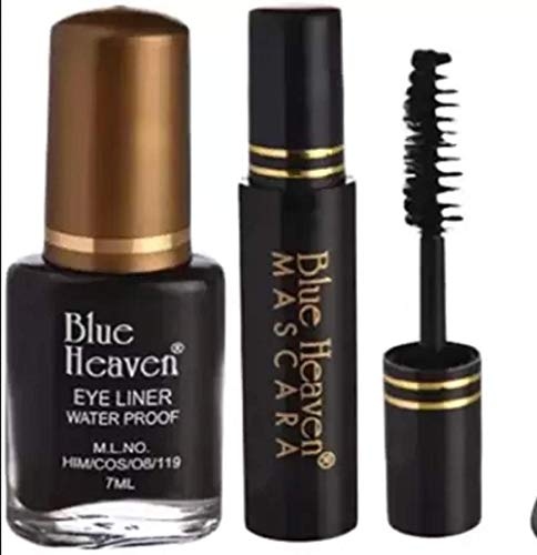 blue heaven cosmetic blue haven mascara(6.5ml) & eyeliner water proof (7 ml) (Pack of 2)