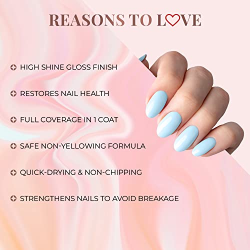 Just Herbs Nail Polish 21 Chemical Free Formula Quick Dry Long Lasting Nail Paints (Icy Blue)