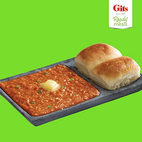 Gits Ready to Eat Pav Bhaji, Pure Veg, Heat and Eat, Microwaveable, 900g (Pack of 3, 300g Each)