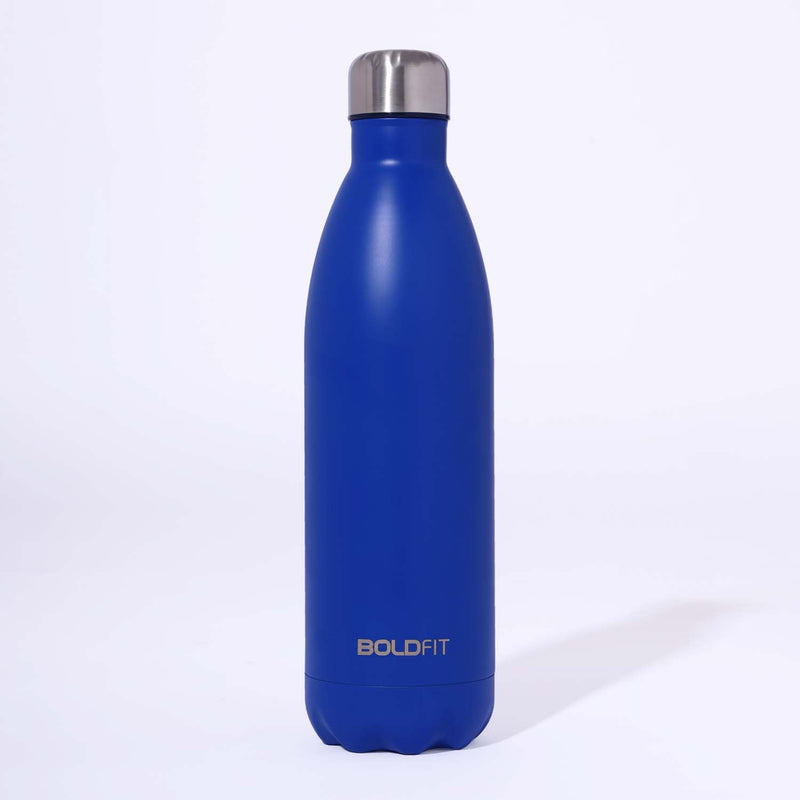 Boldfit Stainless Steel Water Bottle for Men & Women & Kids, Thermos Vacuum Flask Stylish Bottle Made for Keeping Water & Beverages Hot Or Cold Whole Day, Use in Home Office Gym (1000ml, Blue)