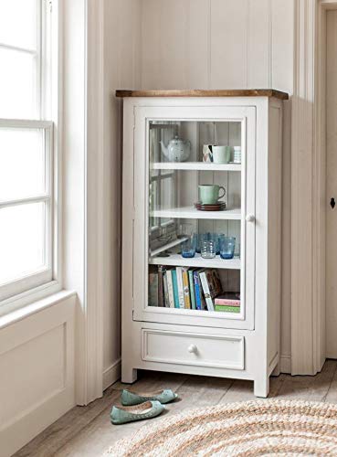 Trinayan Handicrafts Solid Sheesham Wood Crockery Cabinet | Kitchen Cabinet | Storage Unit | Display Cabinet | Bookshelf (Design 1)( White)(Rectangular)