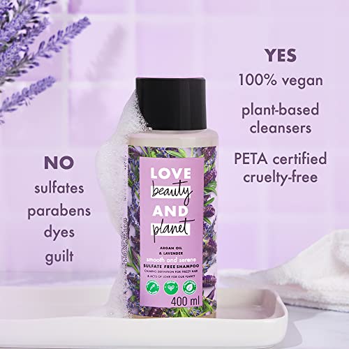 Love Beauty & Planet Argan Oil and Lavender Shampoo for Dry & Frizzy hair | Sulfate Free , 200ml