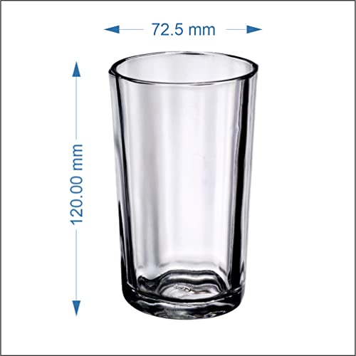 Yera Glass Tumbler(capacity-290ml Each), Set of 6, Transparent, Glasses Suitable for Drinks, Water, Juice, etc, Perfect for Home, Restaurants and Parties